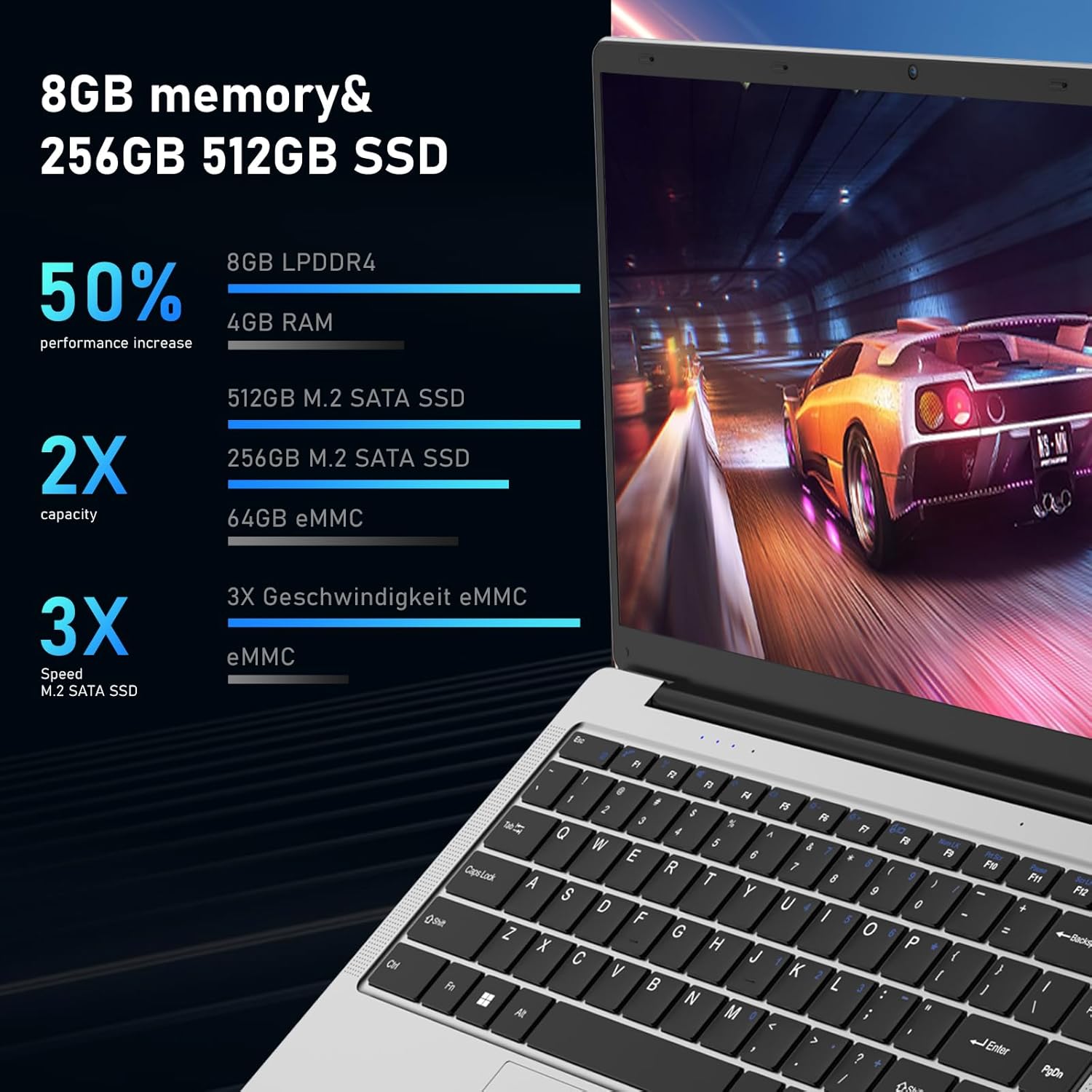 Front view of Auusda laptop