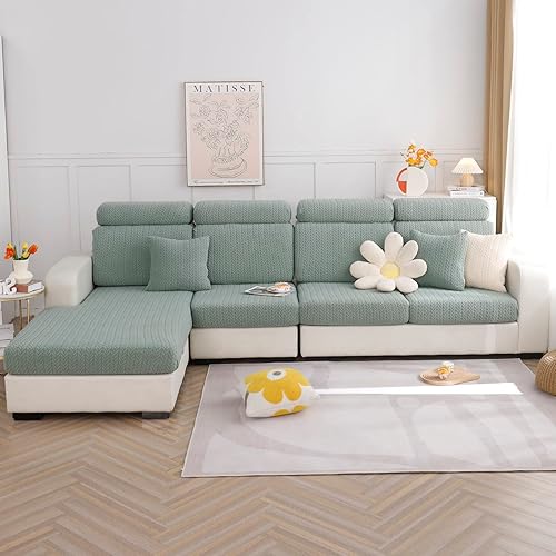 OKYUK Funda mágica para sofá, universal, resistente al desgaste, en forma de L, funda para sofá diván, protector elástico antideslizante de repuesto