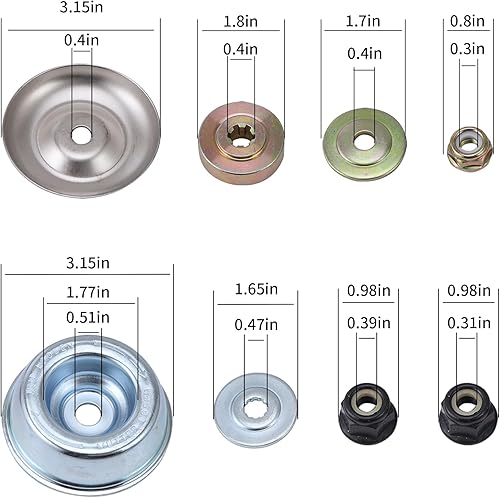Miniatura 3 de PLAXNS Cabezal de recortadora de acero mejorado, 6 dientes de acero 65Mn con kit adaptador universal, cuchillas universales para cortacésped,