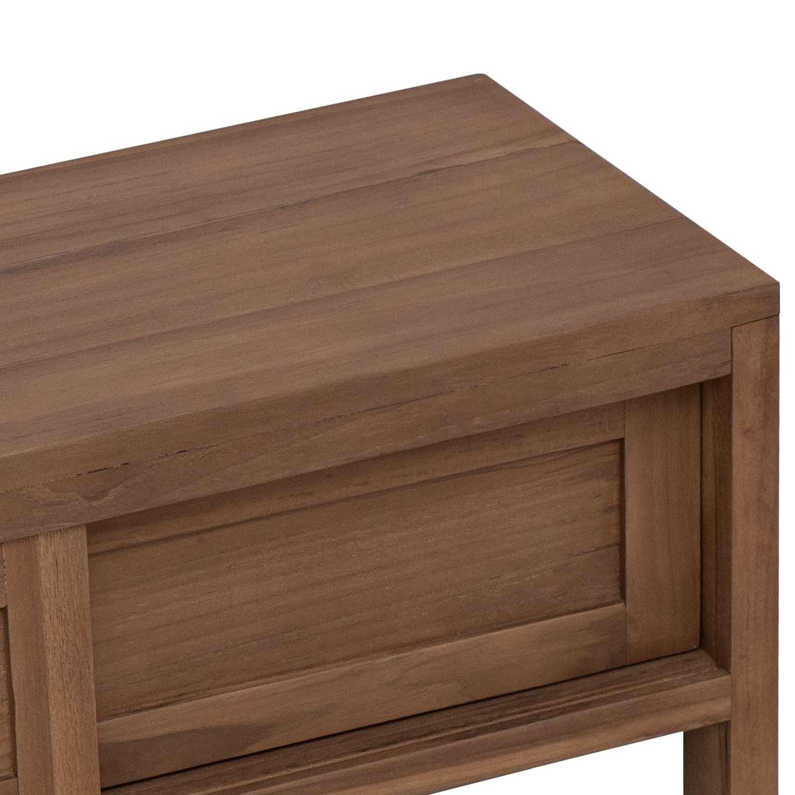 Meuble TV en teck massif naturel 110 x 30 x 30 cm