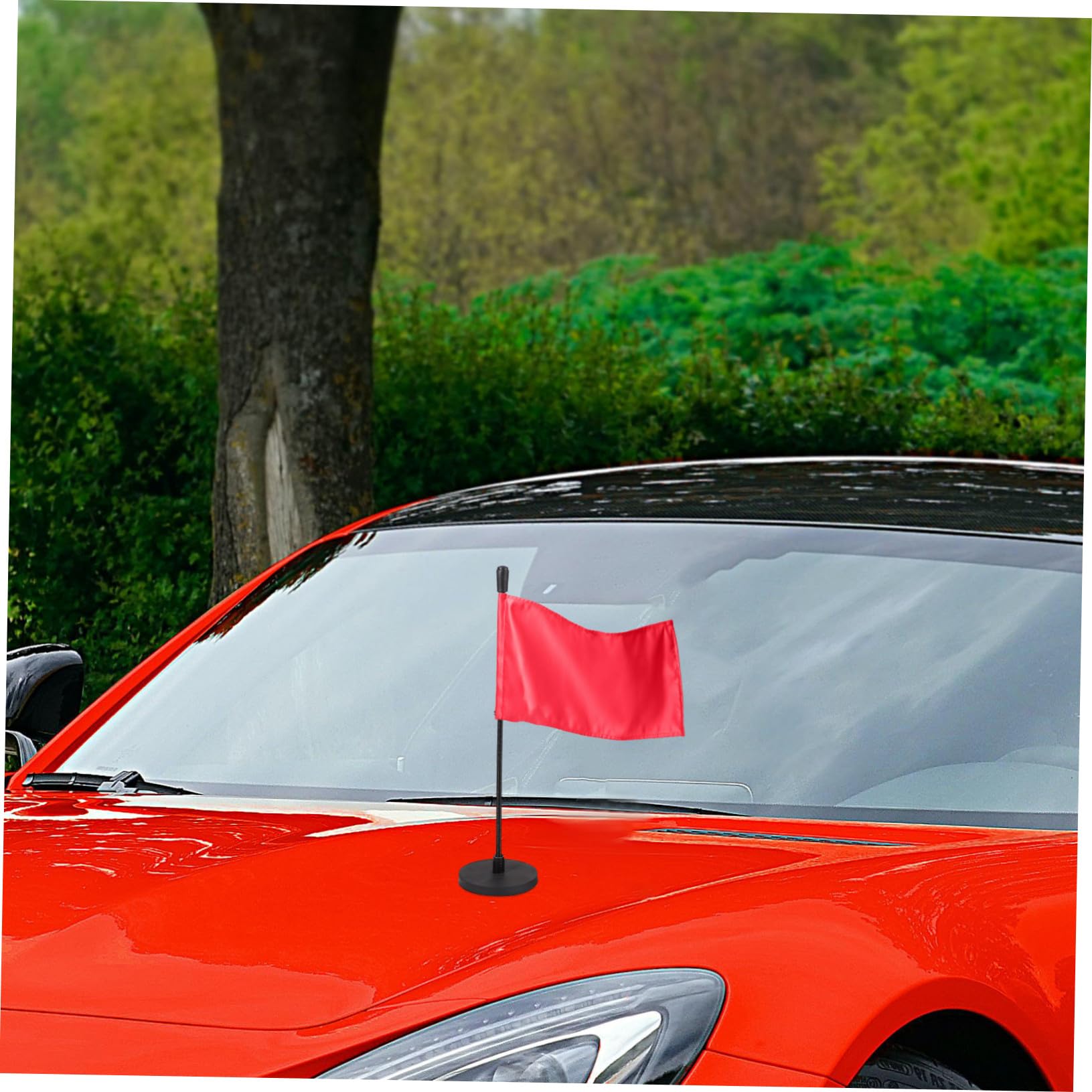MERRYHAPY 2piezas Soporte de Asta de Bandera Magnético para Coche Base de Hierro, Fácil Instalación y Sujeción Firme, Adecuado para Banderas de Seguridad y Equipos, Uso en Techo de