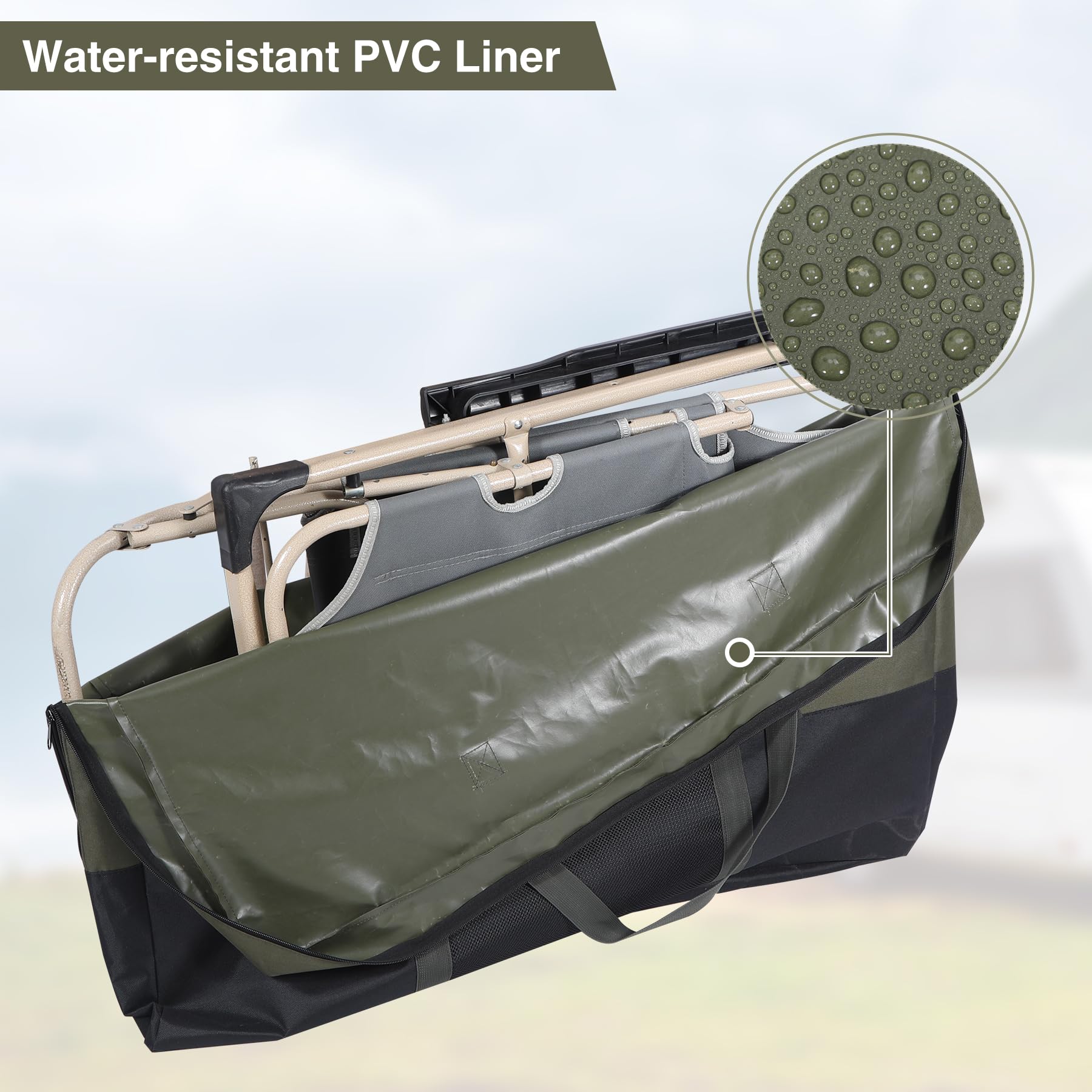 REDCAMP folding table Storage bag, WaterProof Carry Bag with Handles for Folding Picnic Camping Card Table, Green 36