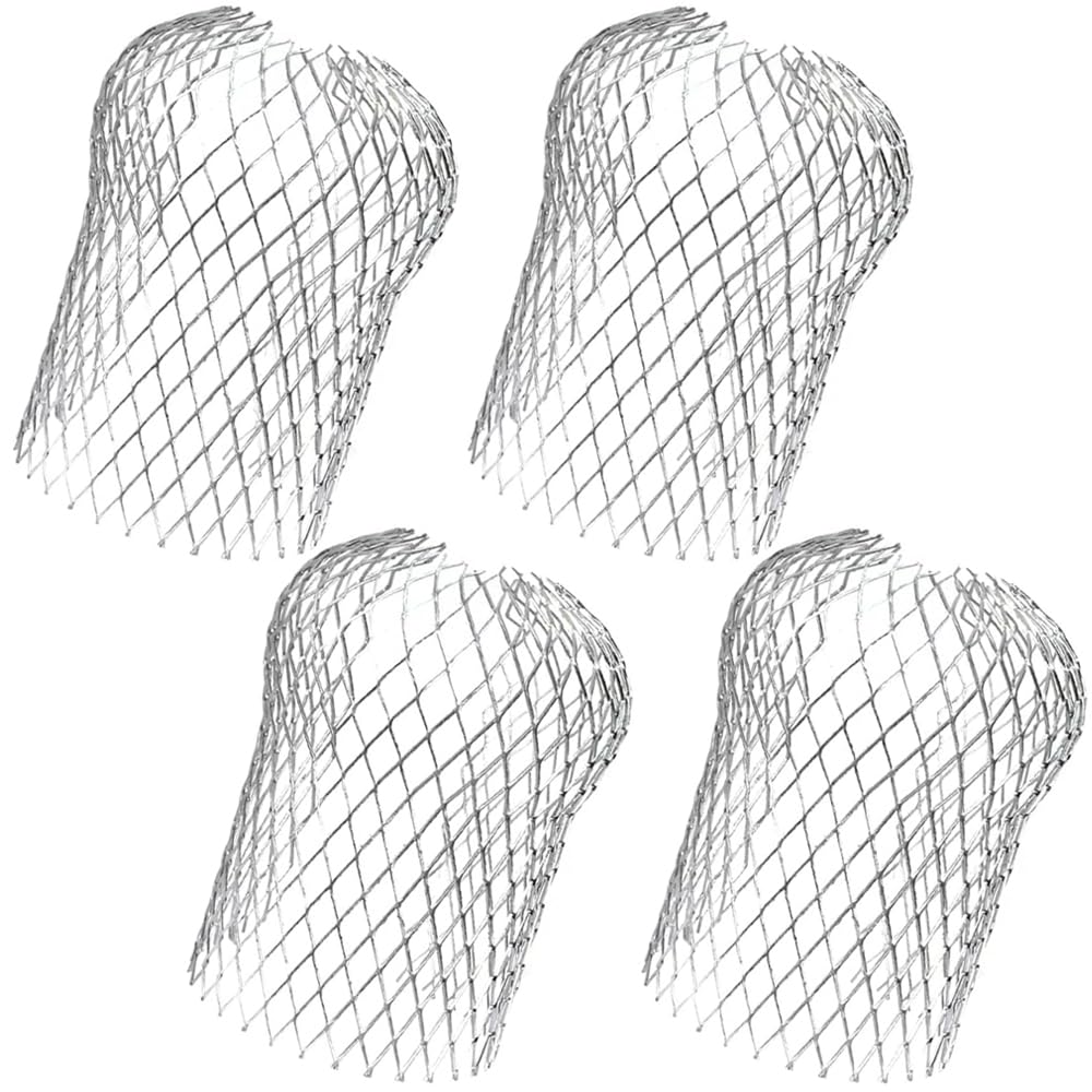 4pcs Gutter Guard, Downpipe Leaf Guard, Gutter Mesh Pipe Protectors Leaf Guards for Guttering Downpipe, Silver