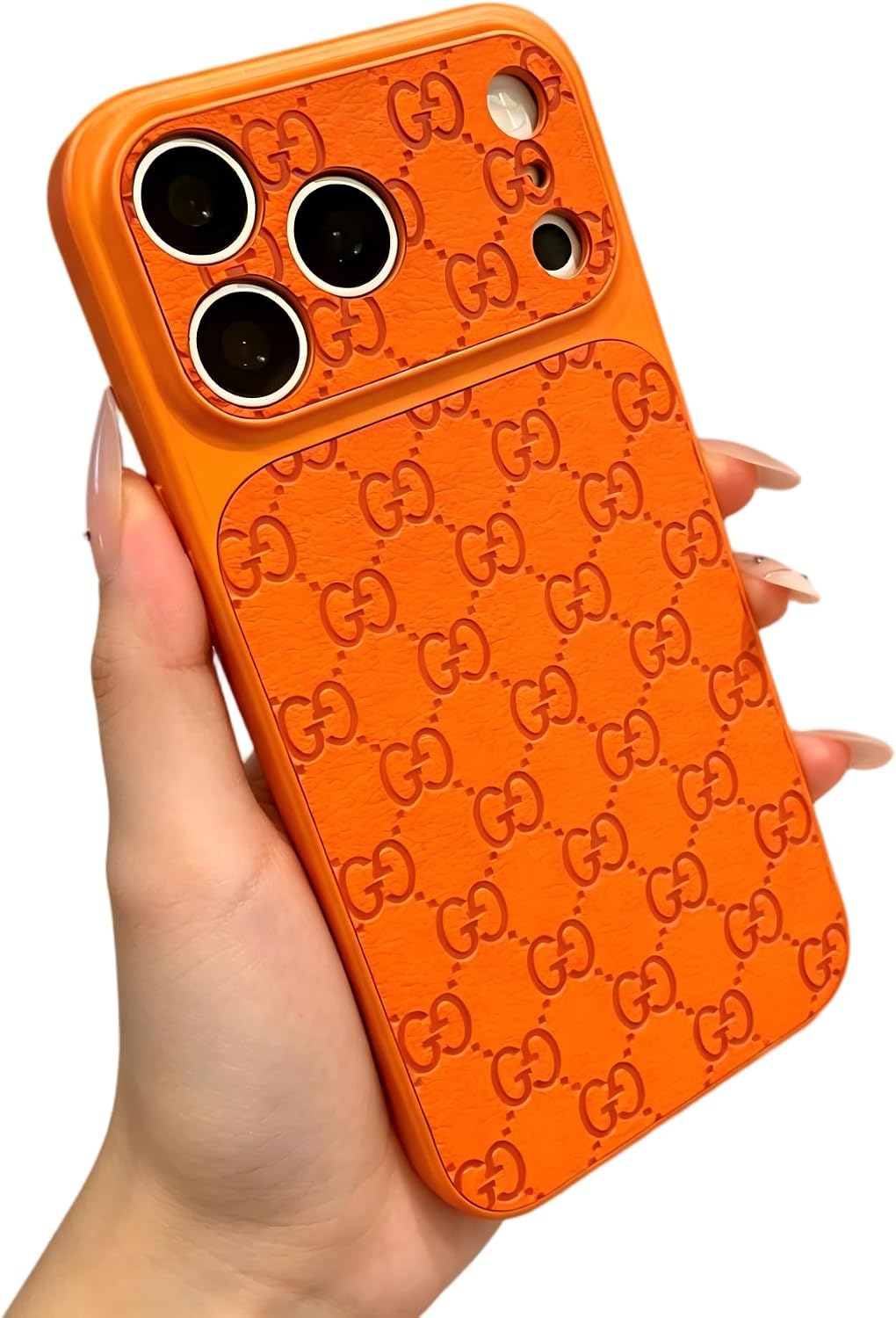Designer Leather Case for iPhone 17 Pro,Orange