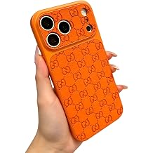 Designer Leather Case for iPhone 13 Pro,Orange