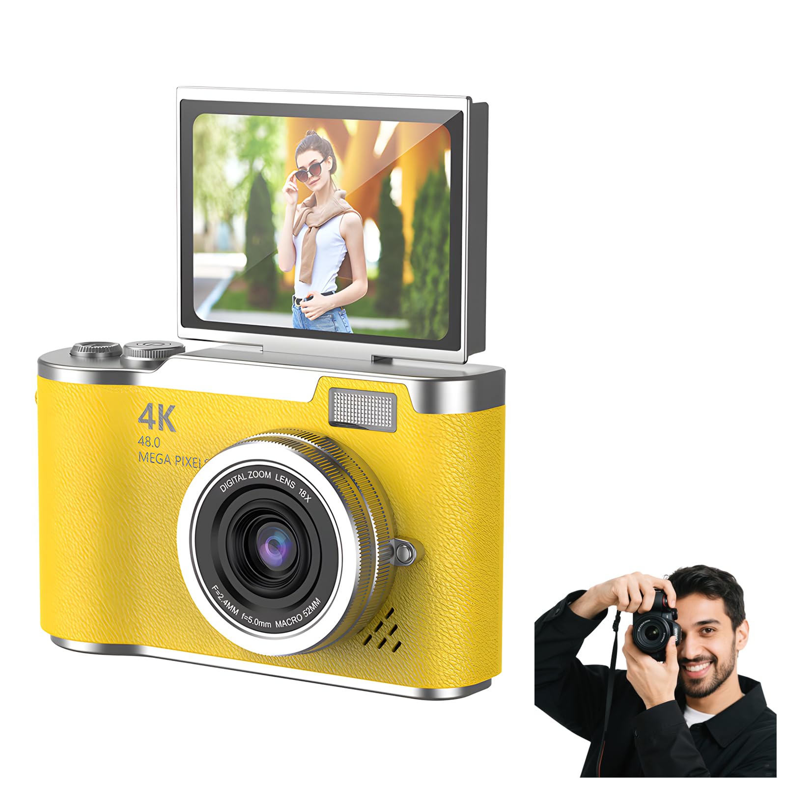 4Kコンパクトカメラ イエロー FUJIFILM コンパクトデジタルカメラ XP70Y デジタルカメラ