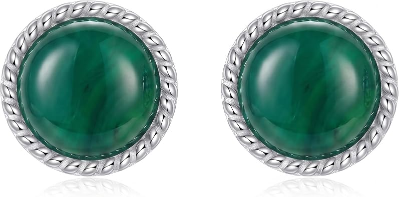 Birthstone Studs Earrings for Women Round gemstone Earrings Jewelry Gift Anniversary for Her