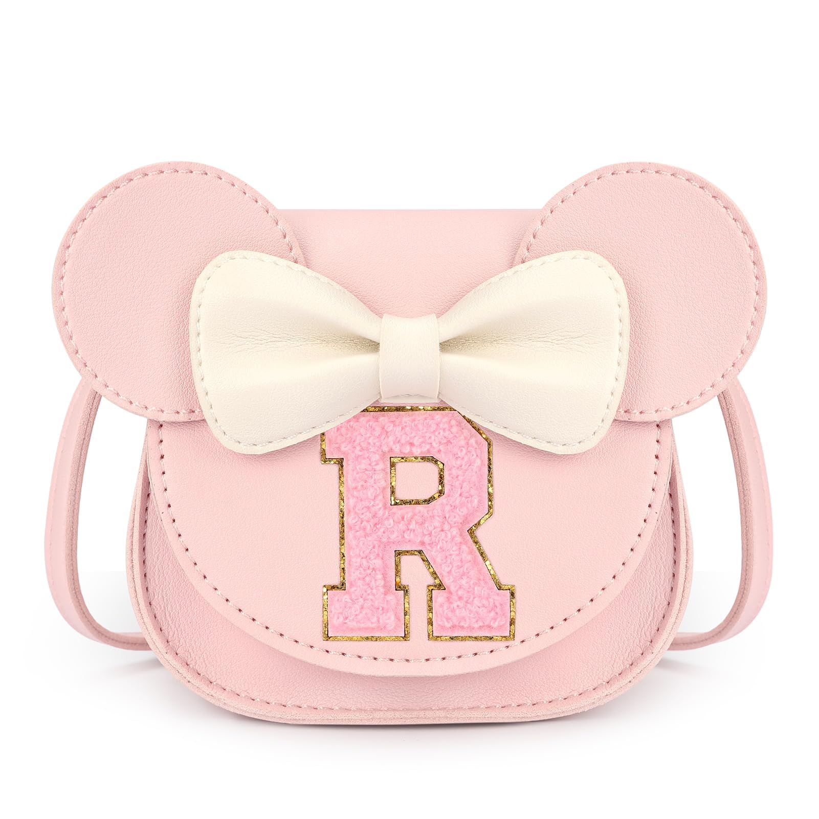 mibasies Toddler Purse for Girls Age 3-8, Pink Letter R Toy Birthday Gift