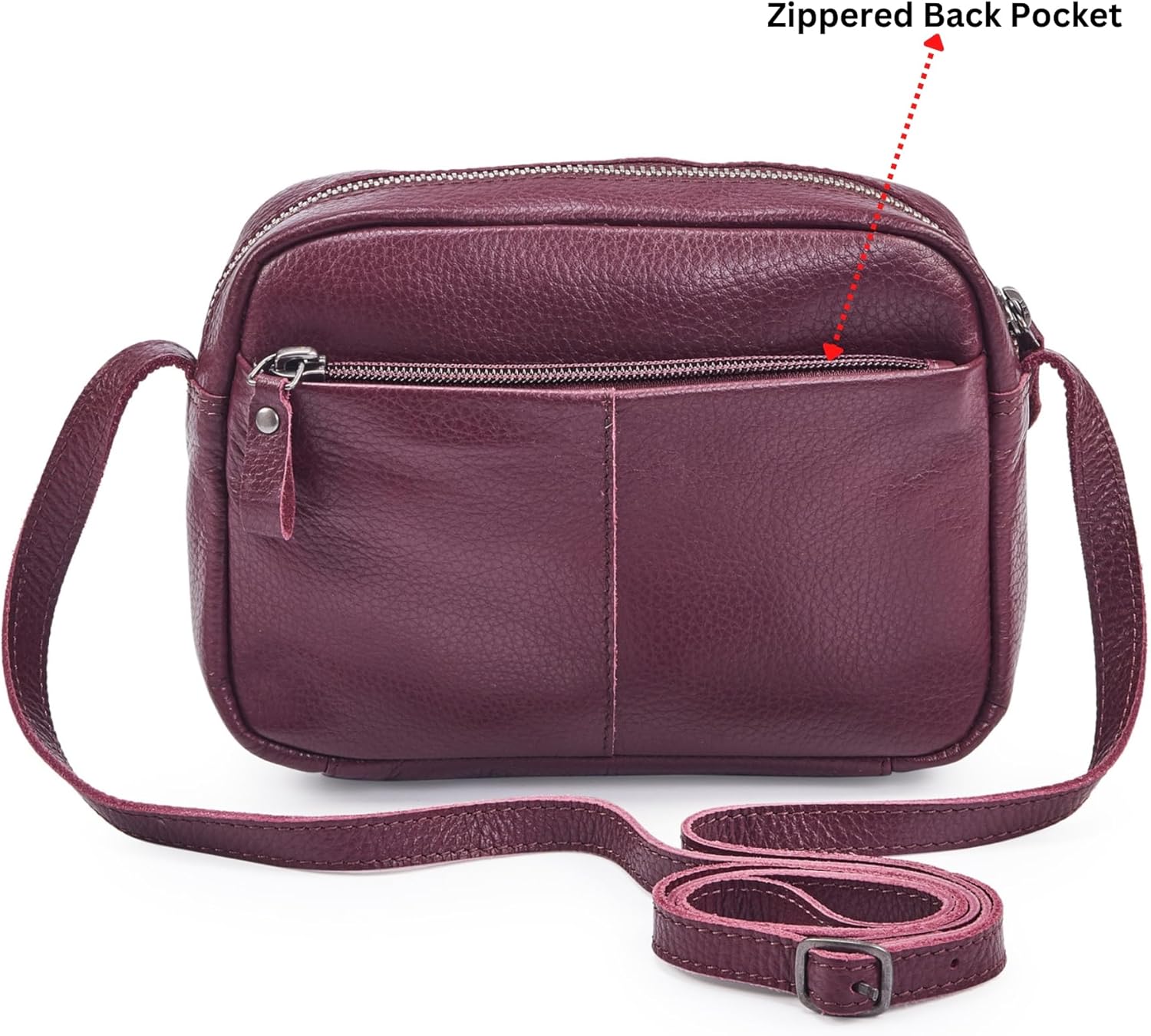Crossbody Sling Bag for Women Trendy Real Leather Purse Mini Soft Pebbled Crossover with Card Case - Image 4