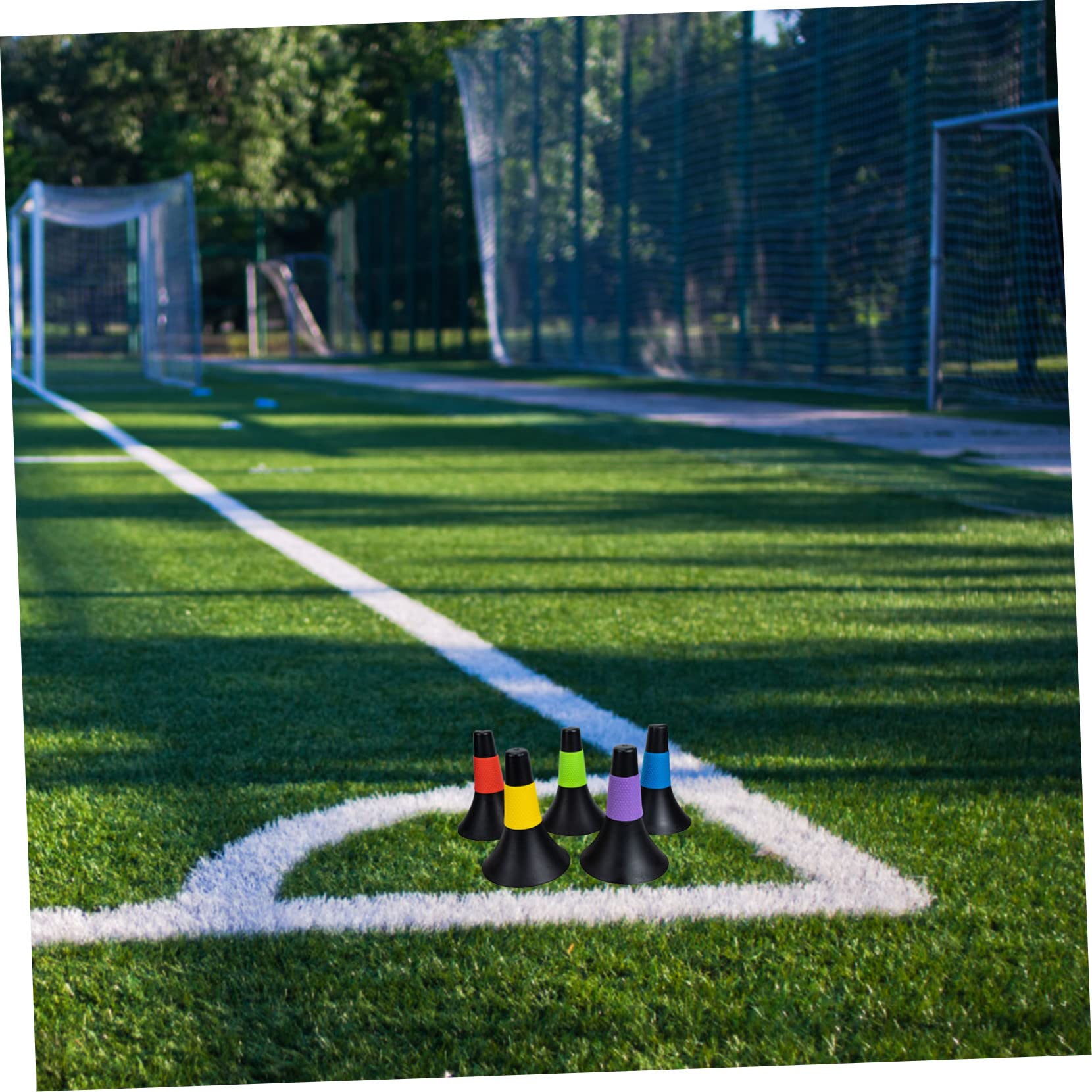 BESPORTBLE 5Pcs Allenamento di Calcio Handicap Palloni Basket Coni di Allenamento di Calcio Cono per Pratica di Calcio Trapano Cono Sensibile