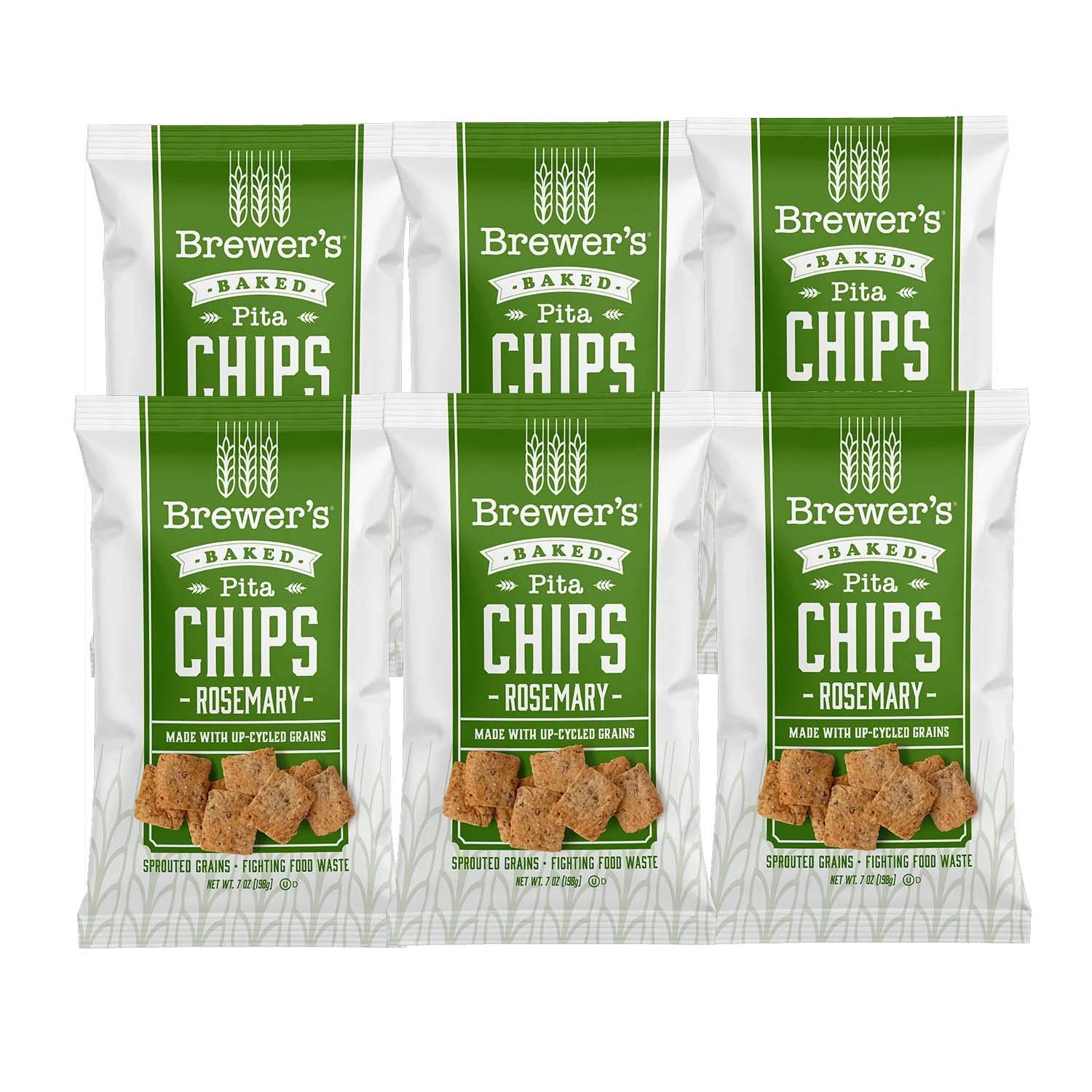 Brewer's Crackers Baked Pita Chips,7 oz (Rosemary,6 Count)