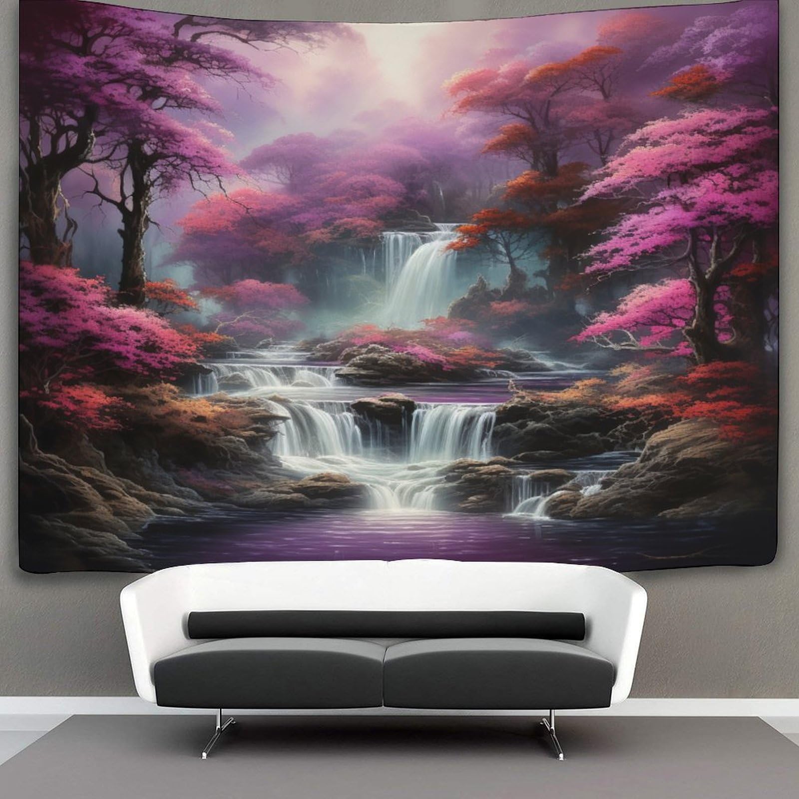 DHBANEIOK 3D Forest Cascade Print Wall Blanket Home Decoration Bedding Poster Wall Art Tapestry Tapestries Wall Hanging Soft Polyester for Living Room Bedroom Dorm Deco 130cmx150cm