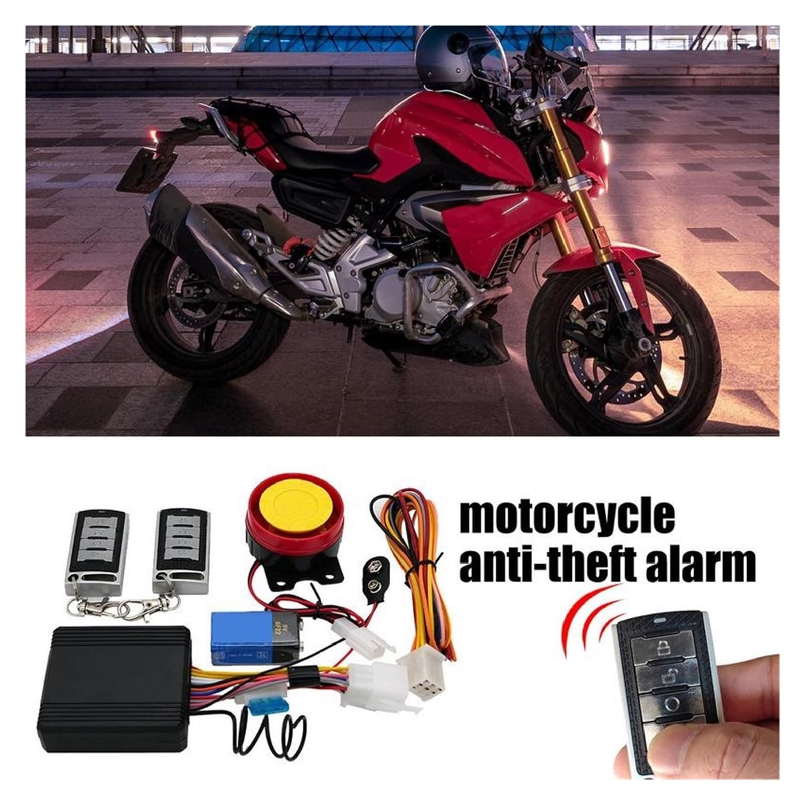 Sistema De Alarma For Motocicleta, Cerraduras Antirrobo For, Bloqueo Disco Rueda Seguridad, Impermeable con Sonido, For Bicicleta Fácil instalación y Amplia compatibilidad