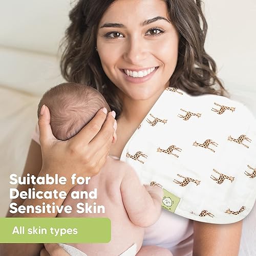 Miniatura 4 de Paquete de tela de muselina absorbente grande y sábana de colchón para cuna, diseño neutro para bebé, niña, niño, regalo perfecto para baby shower