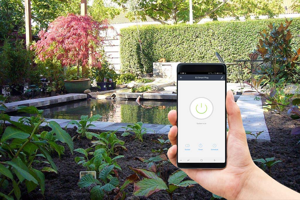 Woox Prise de Courant Intelligente pour l'extérieur Wlan Prise Télécommande IP66 Imperméable joint Anti-poussière Compatible avec Alexa et Google Assistant