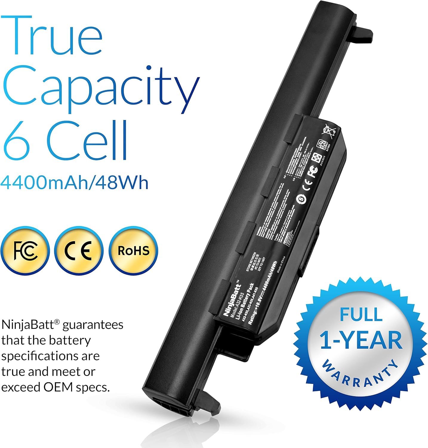 5200mAh Batterie pour ASUS X55V X55VD X75A X75VD