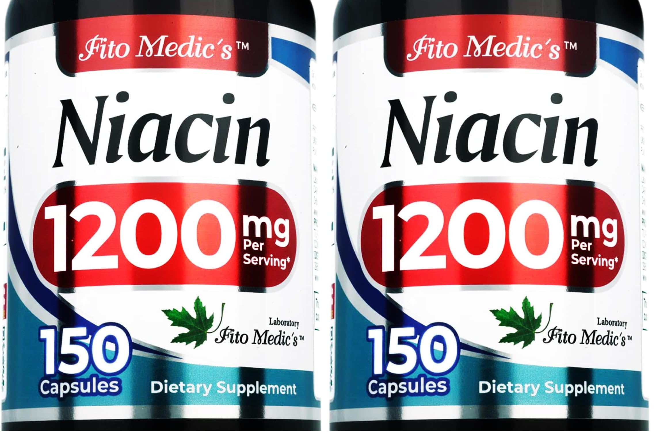 FITO MEDIC'S Lab Niacin Supplement, Vitamin B3, 150 Capsules (Pack of 2) 1 Count (Pack of 2)