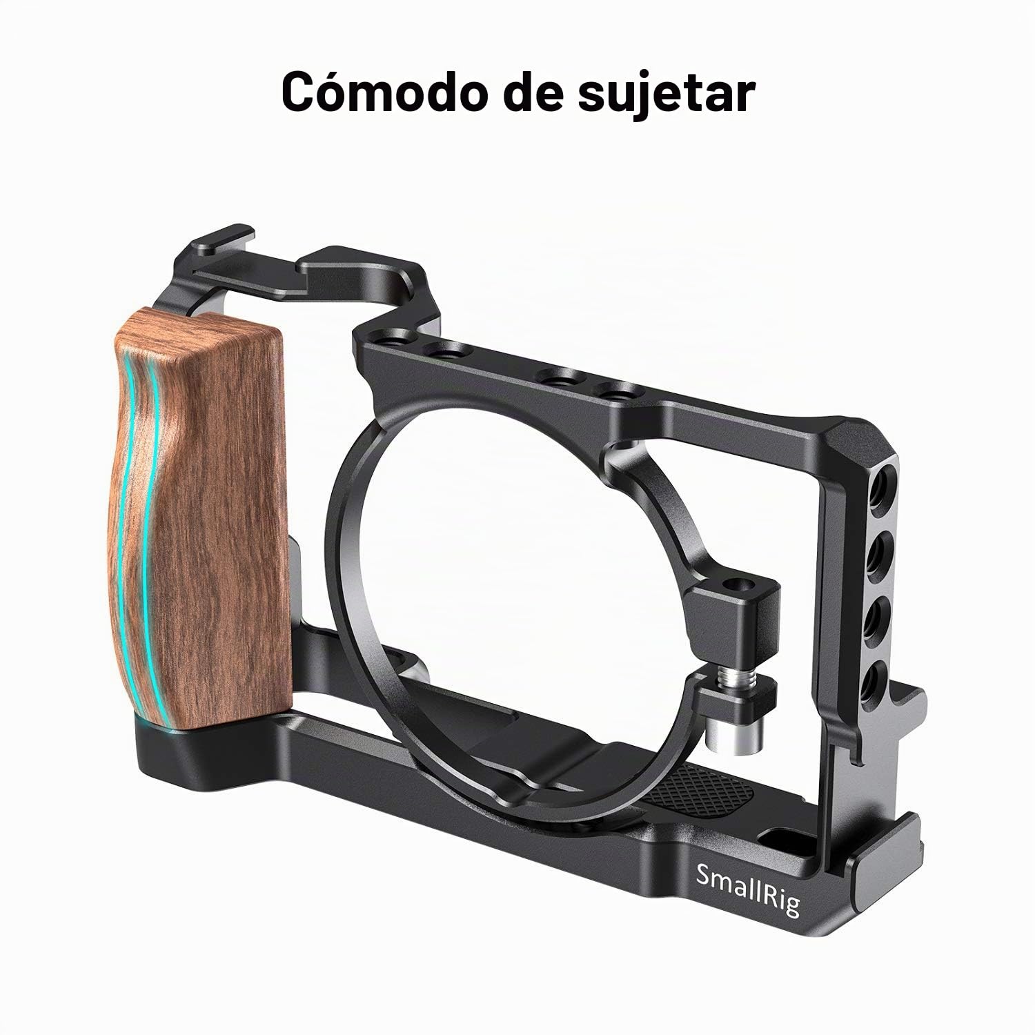SMALLRIG RX100 Vi/VII Cage, Jaula con Mango de Madera para Sony RX100 VII y RX100 Vi – CCS2434