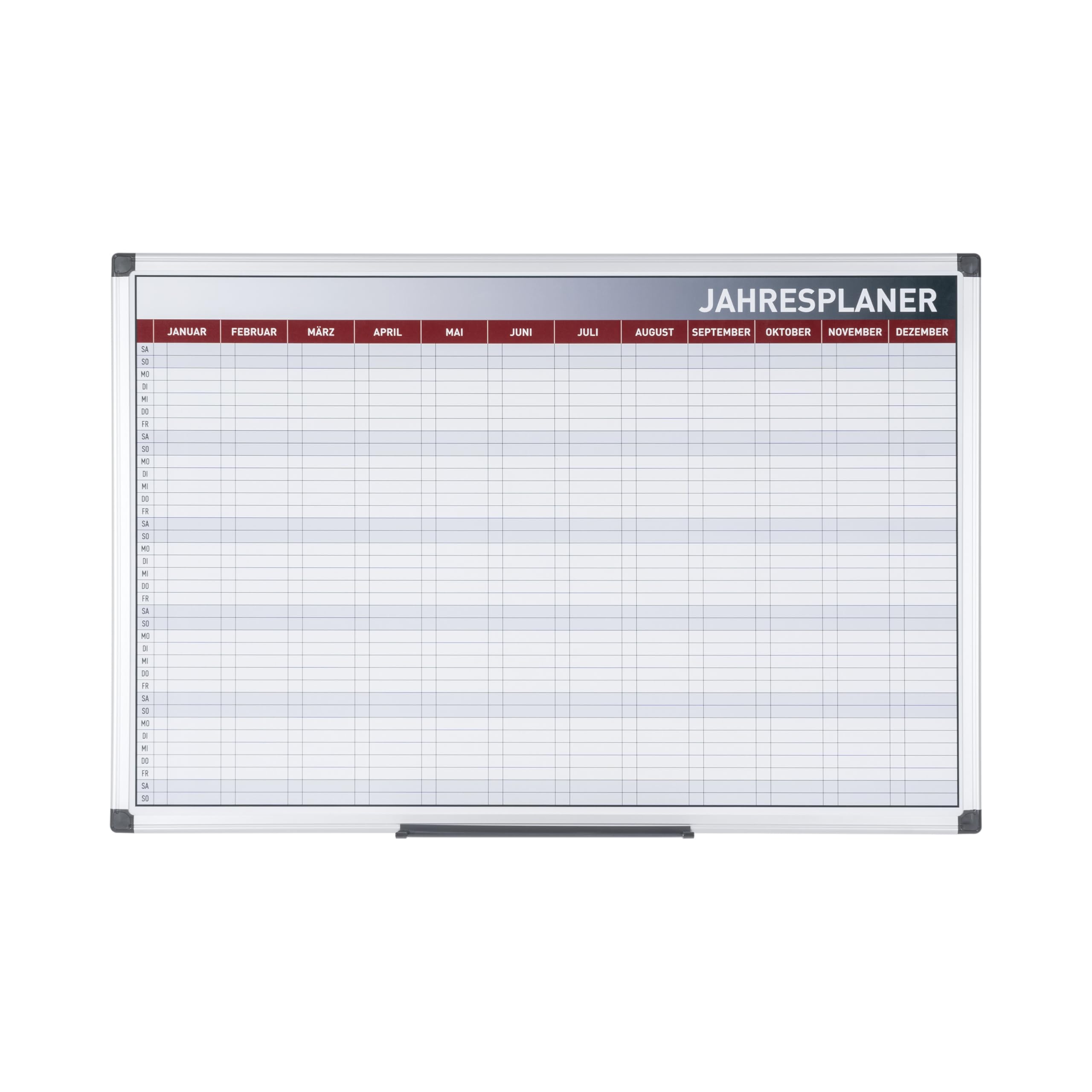 Bi-Office Maya Planning annuel magnétique 52 semaines, effaçable à sec, avec marqueurs et aimants, tableau de planification, tableau de planification, 90 x 60 cm