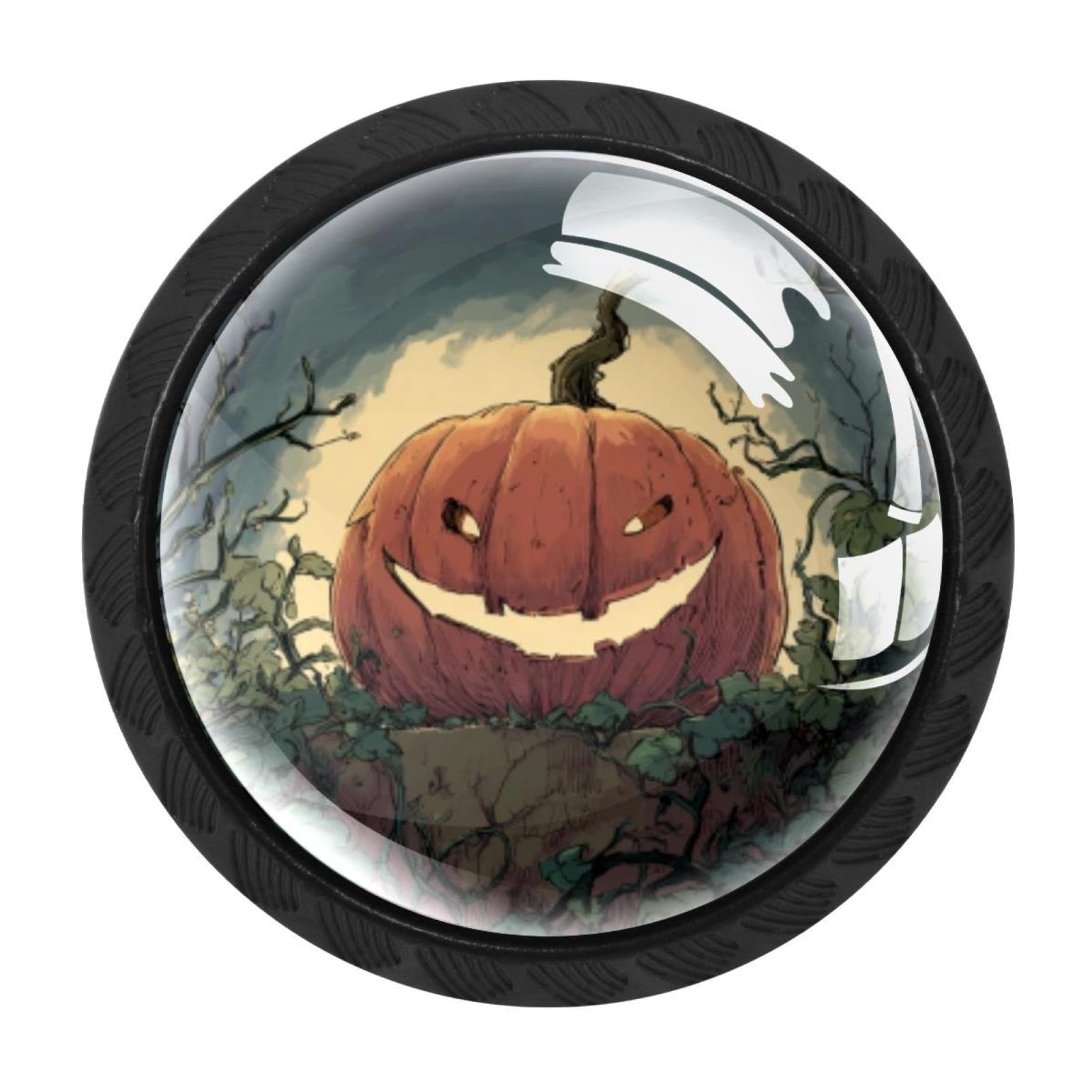 CHENZZZZ Pumpkin Helloween (1) Colorful Drawer Pulls 4 Pcs Handle Glass Door Cabinet Knobs Home Office Kitchen Wardrobe Cupboard Hardware for Dresser Drawers
