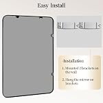 2 Pcs 24 x 36 Inch Black Metal Framed Bathroom Mirror for Wall, Rounded Corner Rectangular Wall Mounted Bathroom Vanity Mirror,Anti-Rust, Hangs Horizontally or Vertically (2, Black, 24"*36")
