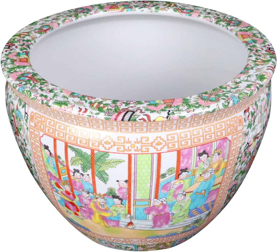 Chinese Rose Medallion Planters 10 in