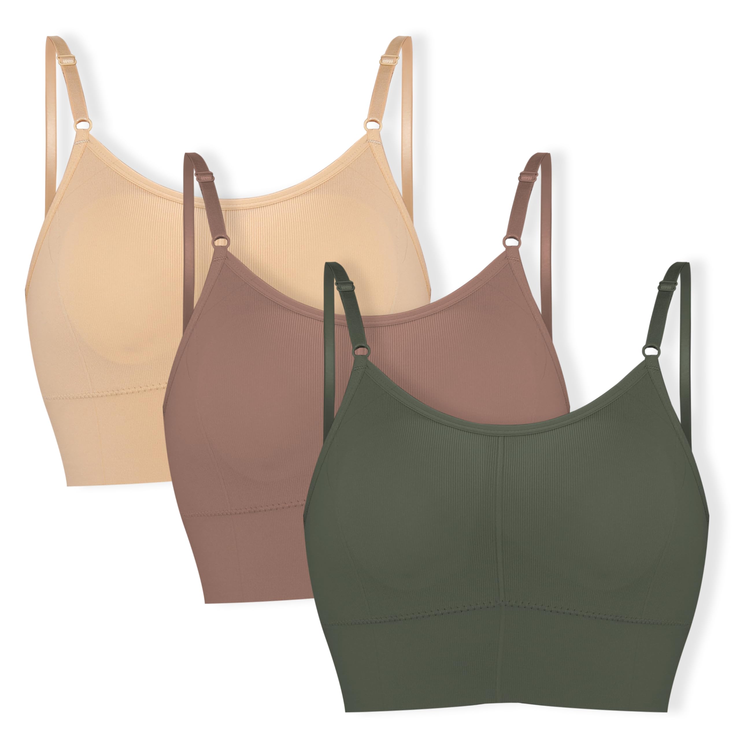 Elegant Cotton Padded Combo Sports Bra for Girls/Women, Yoga Crop Top Push Up Wire Free Women Bra, Pack of 3 Pcs, Free Size (Fits 28-32")