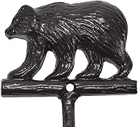 Vista 2 de Treasure Gurus - Toallero de baño de hierro fundido negro con oso grizzly