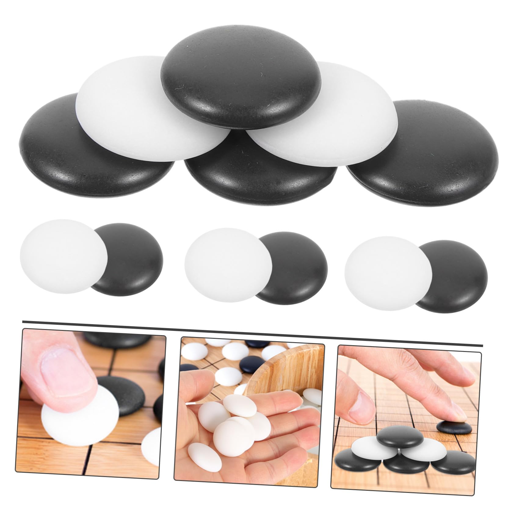 Mipcase Set Da Gioco Go 360 Pezzi Pietre in Resina Resistenti e Lisce Per Ragazzo Ragazza e Adulti, Accessori Per Gioco Da Tavolo Strategico, Stimolazione Mentale e Divertimento Educativo