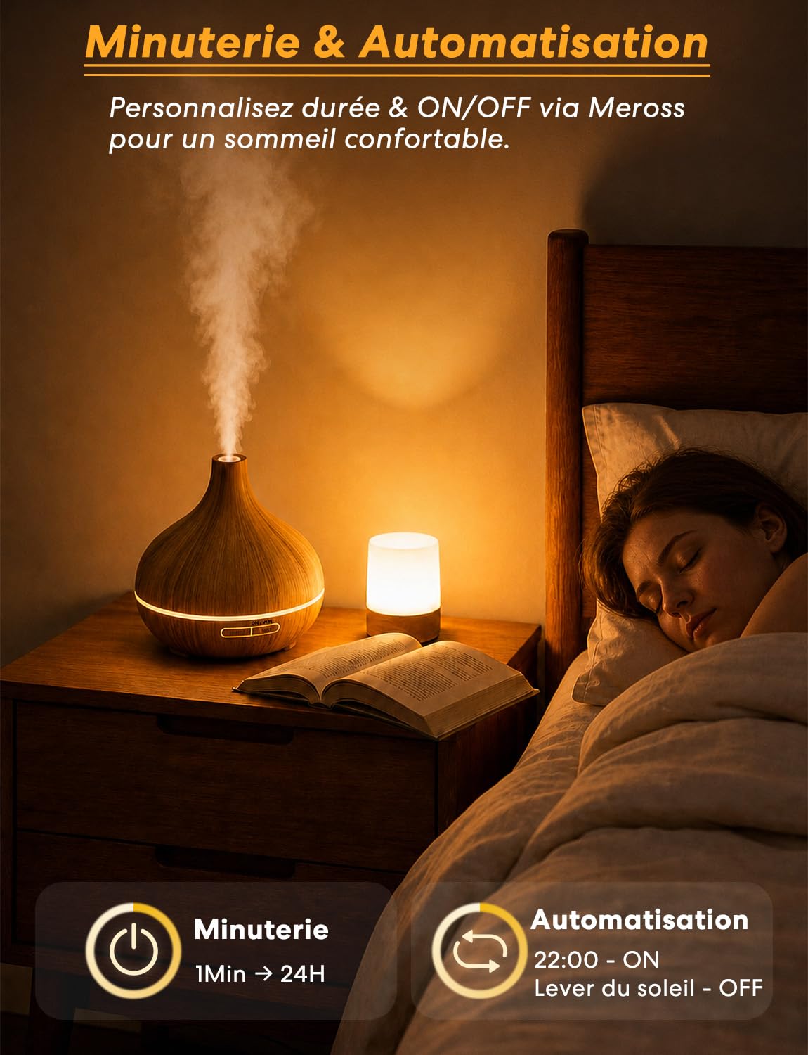 Meross Diffuseur Huiles Essentielles Connecté MOD150, Humidificateur WiFi avec APP Contrôle et Commande Vocale, Compatible avec Apple Home, Alexa et Google Home, sans BPA