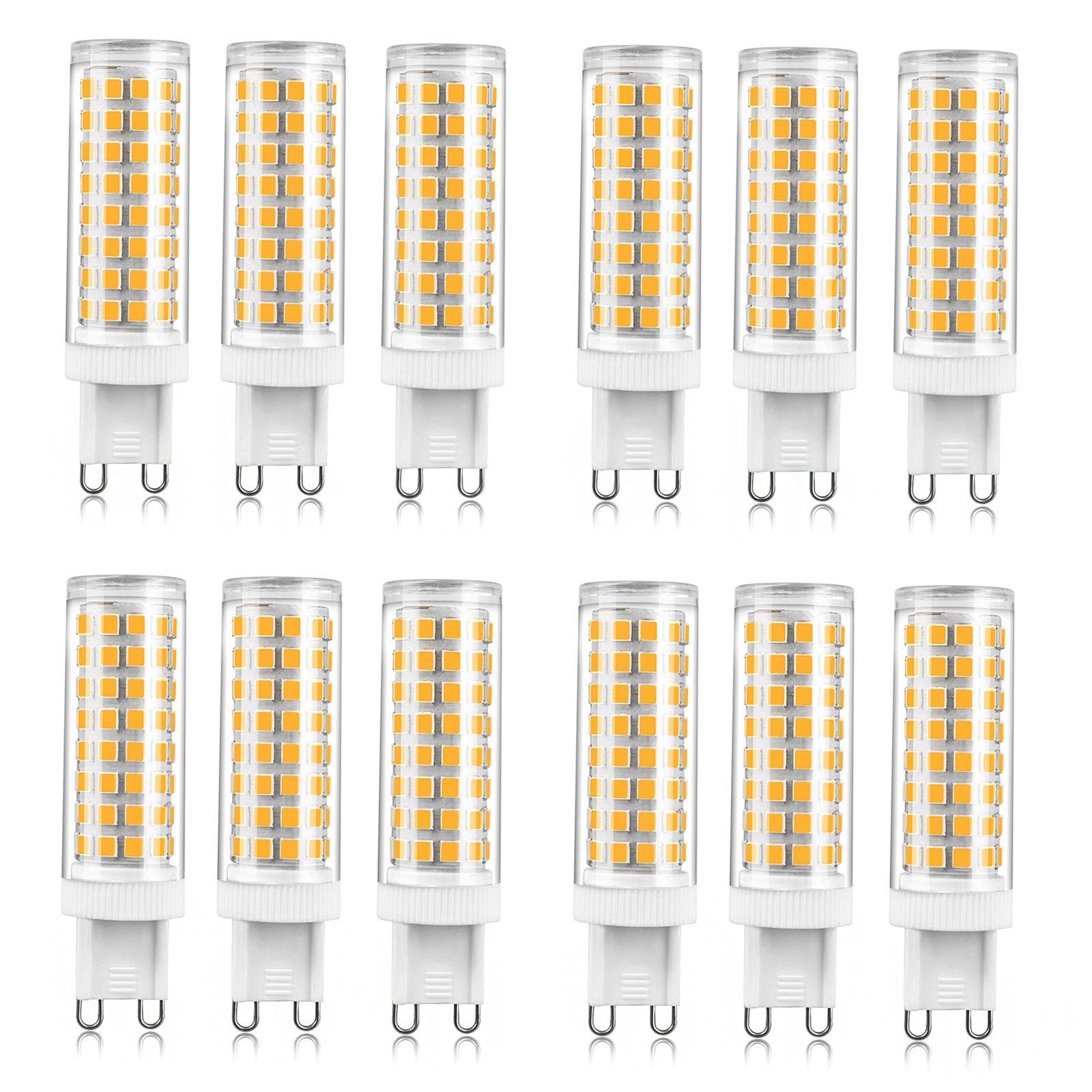Lampadina LED G9 10W equivalente 100W Efficienza energetica Senza sfarfallio Non dimmerabile Per lampadari cristallo faretti plafoniere specchi lampade tavolo(4000k natural white,G9 10W 12pack)