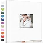 Artfeel Photo Album Self Adhesive Scrapbook Album for 3x5 4x6 5x7 8x10 Pictures,40 Pages Linen Cover with Display Window DIY Photo Book,Ideal Gifts for Family Travel Wedding Baby