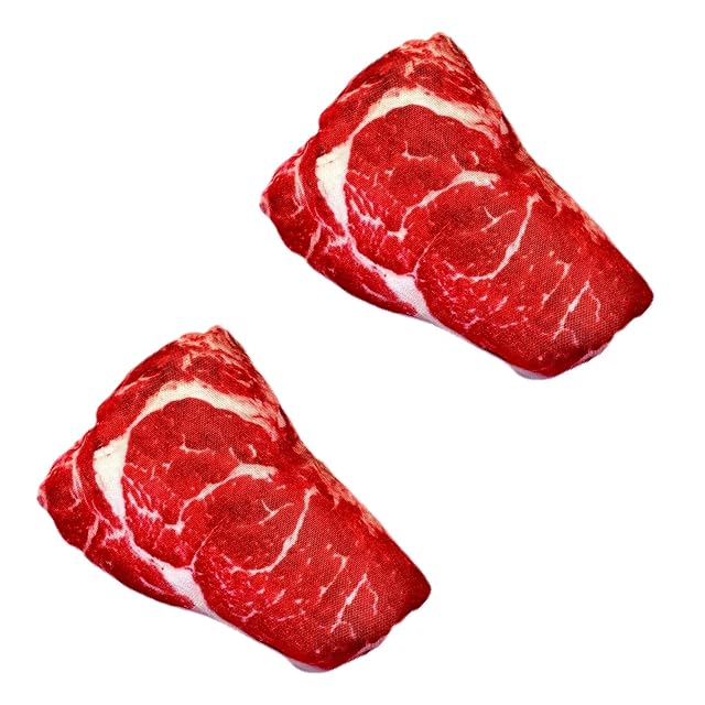 Clockjuan 2 piezas de carne realista de peluche para perros