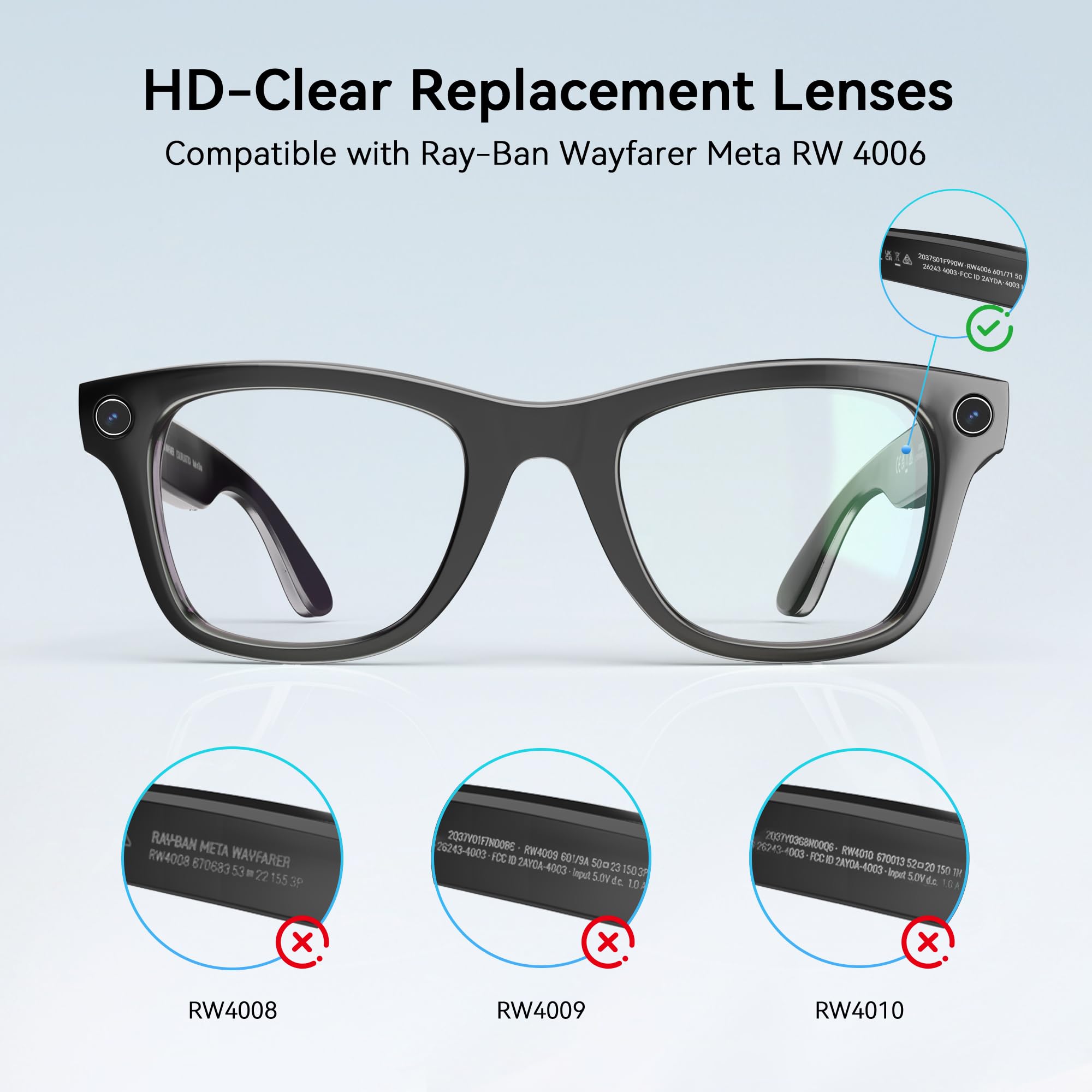 Amazon.com: AMVR Replacement Clear Lenses Compatible with Ray-Ban 