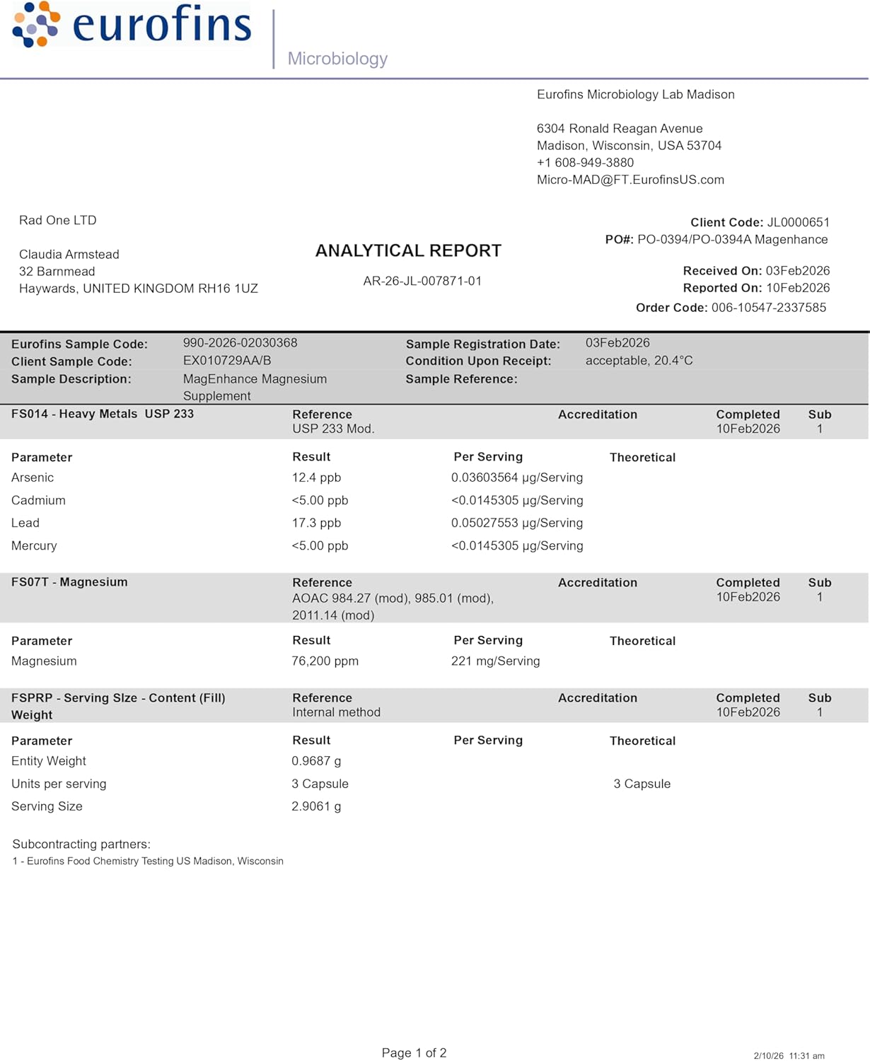 Intelligent Labs MagEnhance Magtein Magnesium Complex Supplement L-Threonate with Magnesium Glycinate and Taurate, 90 Capsules