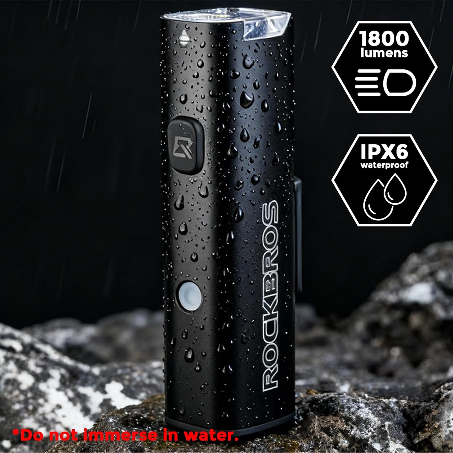 ROCKBROS 1800 Lumens Bike Light 5000mAH USB C Rechargeable Bike Headlight IPX6 Waterproof Bicycle Front Smart Light Glare Protection for Night Riding