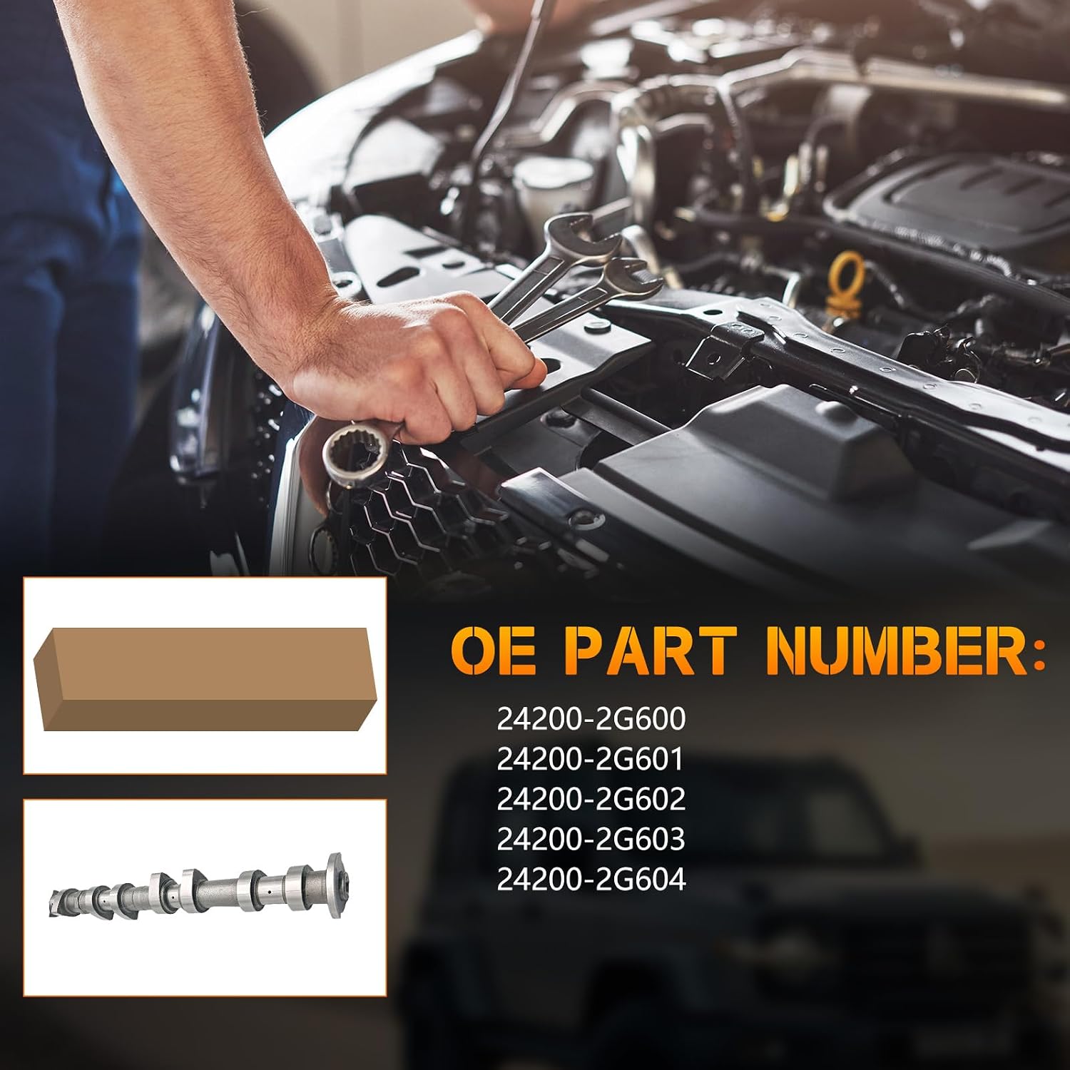 Exhaust Camshaft 24200-2G600 for 2006-2013 Hyundai Tucson Kia Forte 2.4L G4KD G4KE Direct Fit Replacement OE Spec Reduced Engine Noise Smooth Operation Durable