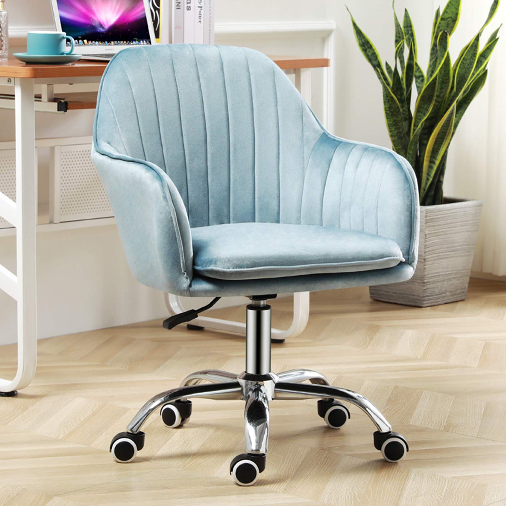 Chaise en velours pivotante et ergonomique pour bureau à domicile