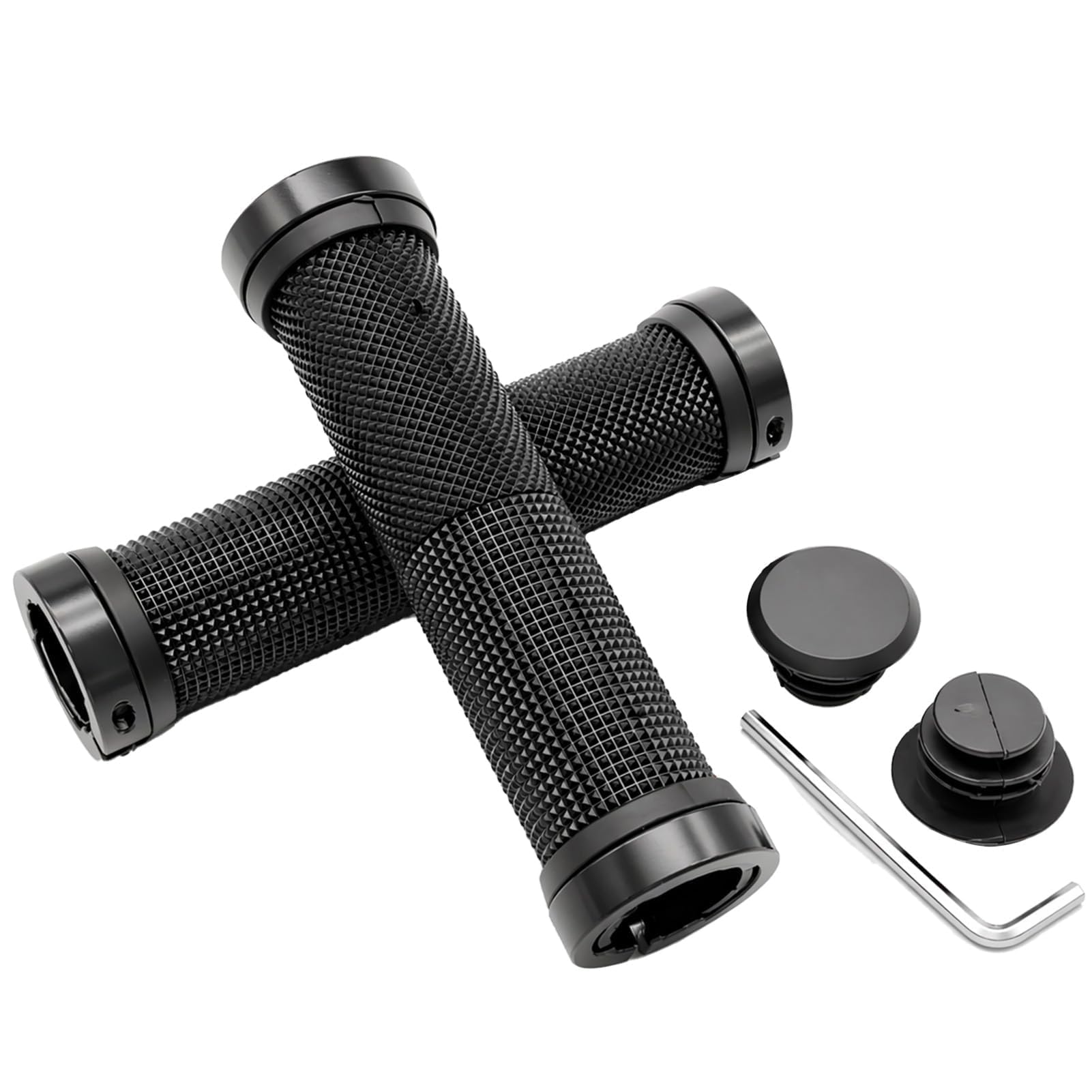 Bike Handlebar Grips with Aluminum Lock Non-Slip Bicycle Handle Grip, 22mm
