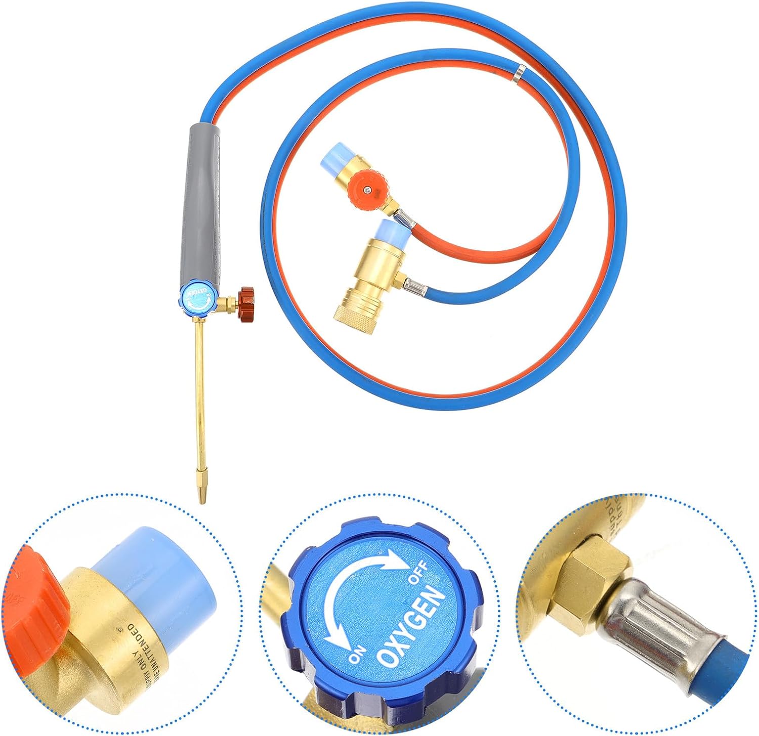 Compact Propane and Oxygen Welding Torch Kit with 2m Hose, Micro Gas Soldering Torch for Precision Welding and Cutting, Portable Handheld Repair Tool for Plumbing and Jewelry