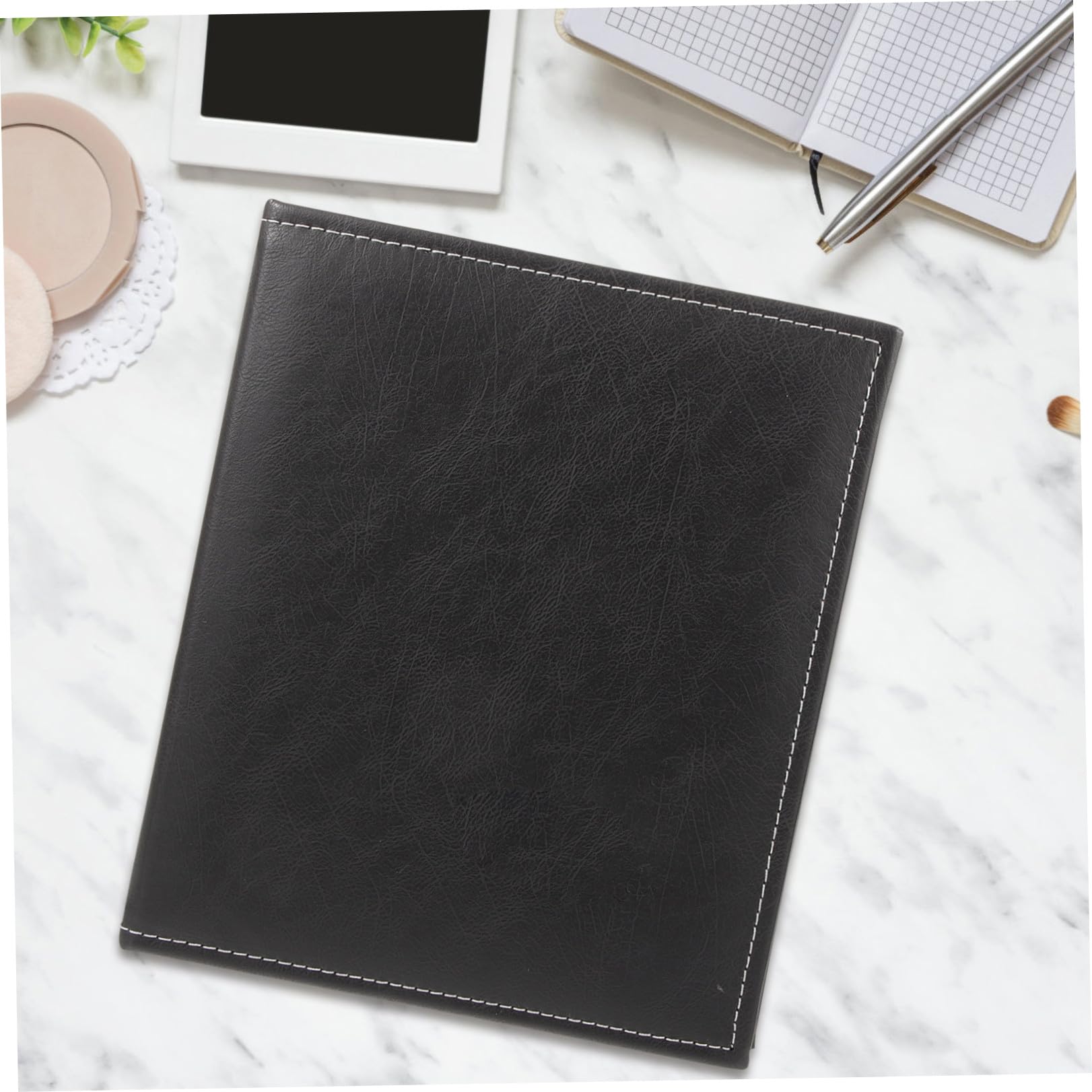 STOBAZA Álbum de Fotos DIY Tapa de Cuero Negro, Libro de Álbumes para Recuerdos de Boda, Práctico y Resistente al Desgaste