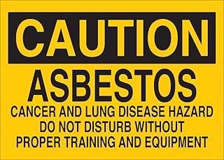Brady 85383 Self Sticking Polyester Chemical & Hazardous Materials Sign, 10" X 14", Legend "Asbestos Cancer And Lung Disease Hazard Do Not Disturb Without Proper Training And Equipment"