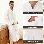 PJGGZ Serviette Robe pour Homme - Serviette sèche rapide ultra-absorbante souple Kimono Peignoir, Spa & Hôtel