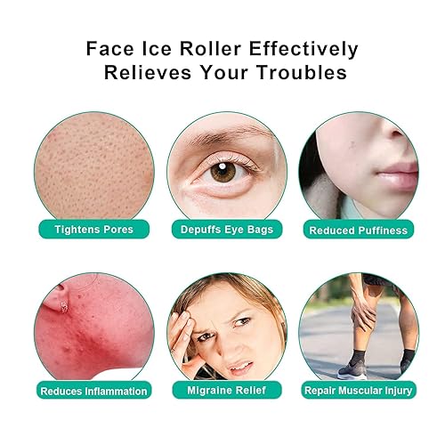 Miniatura 7 de Rodillo de hielo facial para aliviar la hinchazón mejorar los porospiel sensibleenrojecimientohinchazónquemaduras solares moretones herramientas