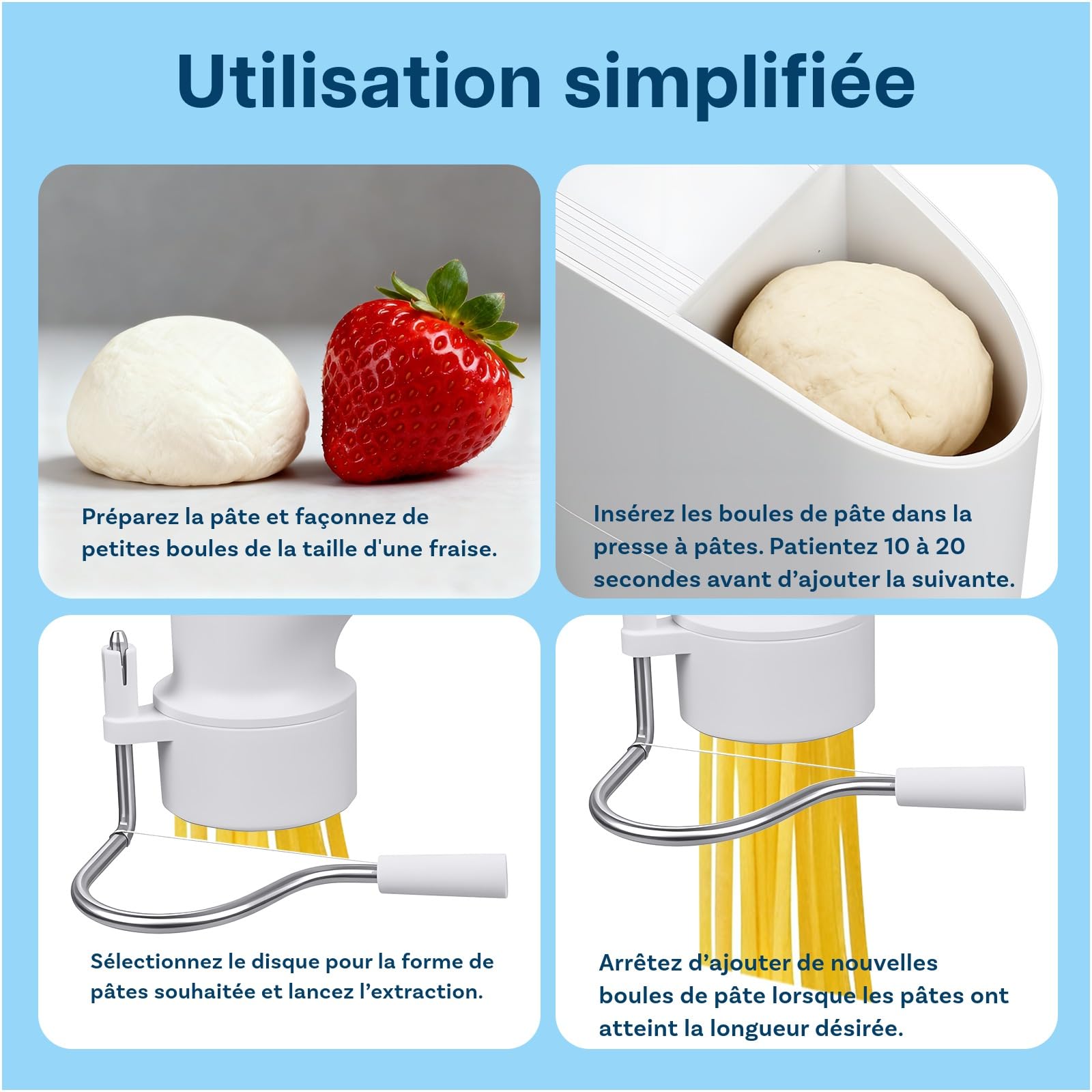 Presse à Pâtes pour KitchenAid Robots Pâtissiers par MMOBIEL – 7-en-1 Machine à Pâtes- Plaques Interchangeables pour Fusilli, Rigatoni, Spaghetti, Bucatini, Fettuccine & Macaroni – Installation Facile