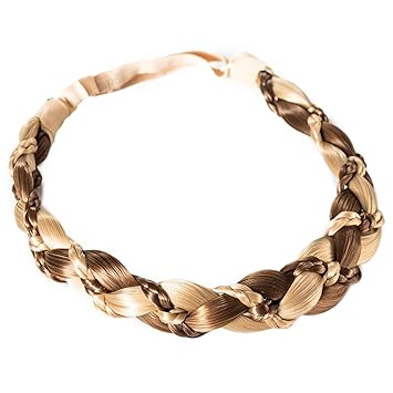 Madison Braids Womens Headband Hair Braid Natural Looking Synthetic Hair Piece Extension - Butterfly - Highlighted