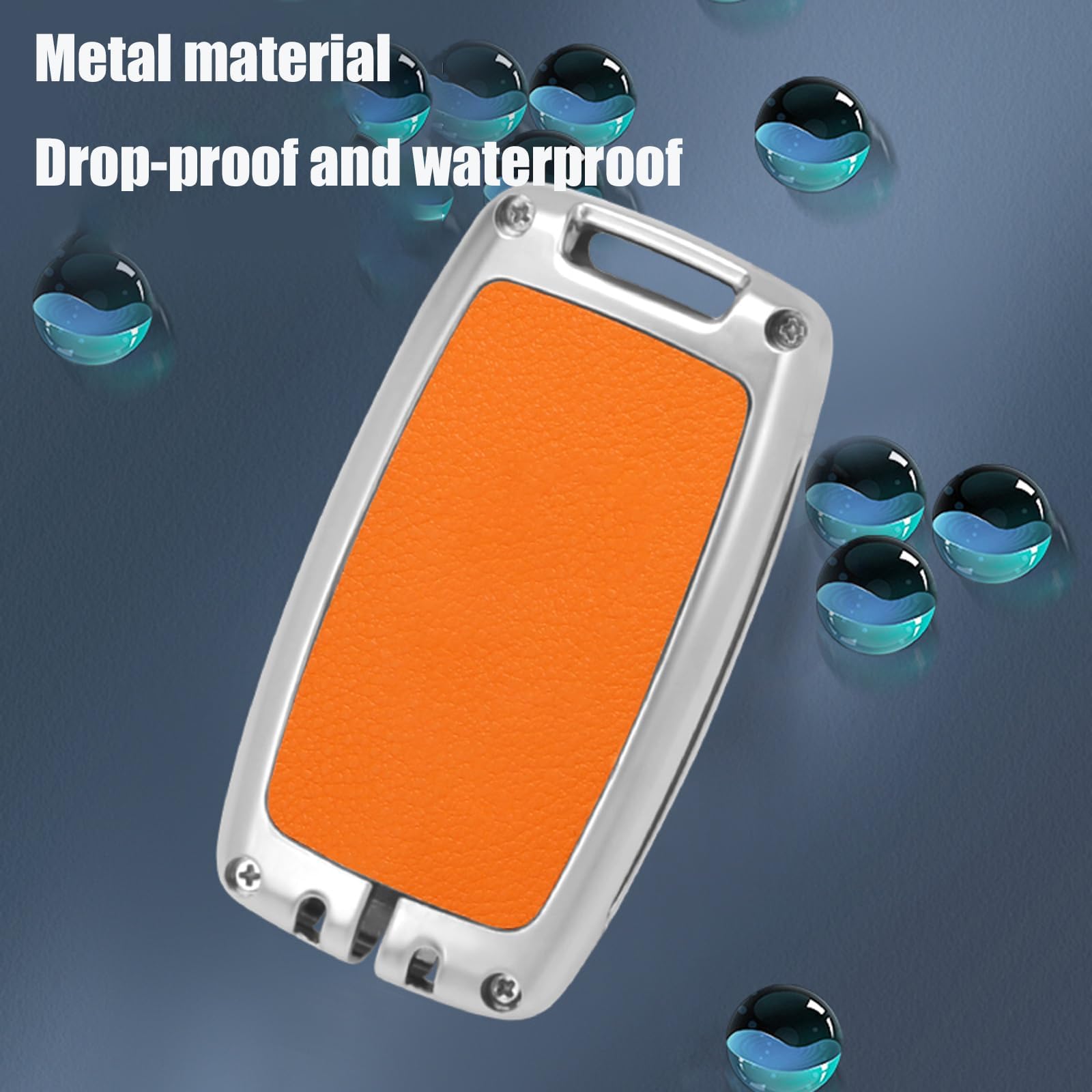 Conchas Clave para Jaguar XEL 2015-2023 XFL F Type F Pace E Pace, Protector de Soporte for Mando a Distancia Sin Llave Flip Car Key Shell Cover Carcasa de Repuesto Plegable, D Orange