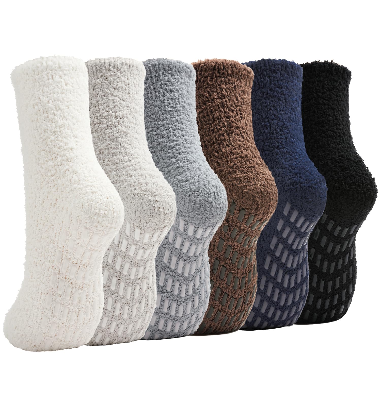 Slipper Socks for Women Men Grip Hospital Socks with Grips Fuzzy Non Slip Warm Womens Gifts