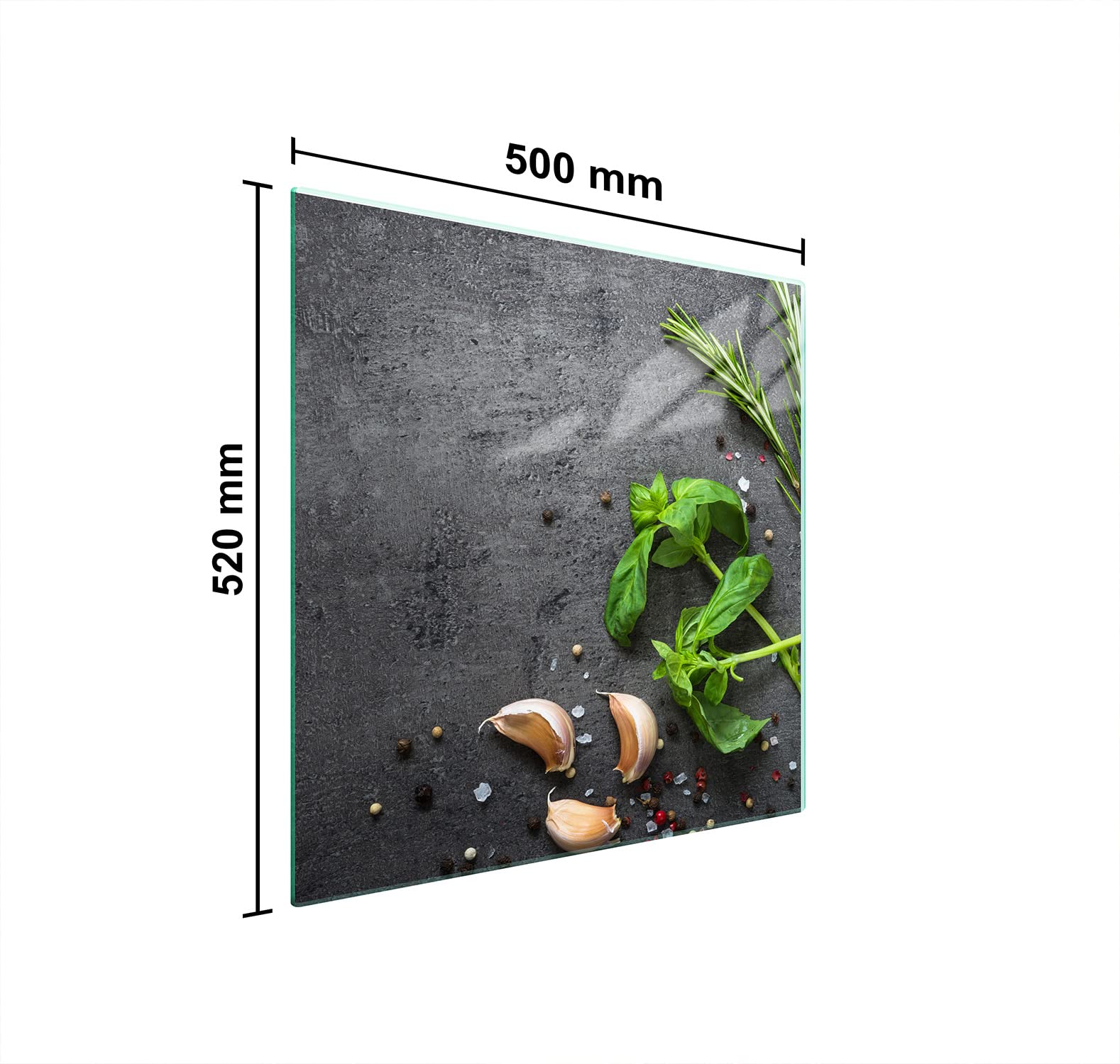 Plaque De Verre Pour Cuisinière 50x52 Cm - Protection, Décoration Et Planche à Découper En Ardoise Turquoise | Pour Induction, Vitrocéramique, électrique