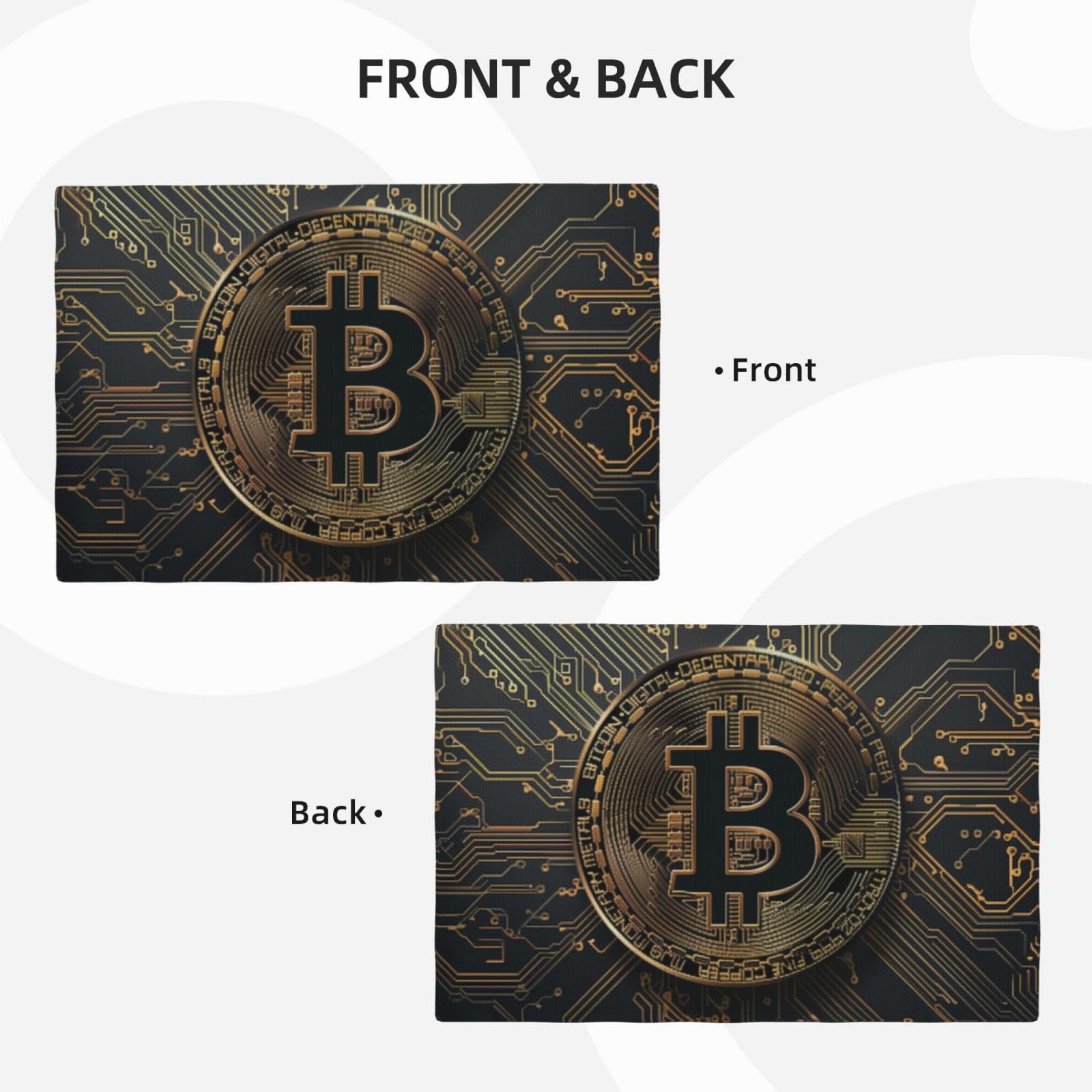 Amazon.com: IYOVI Black Gold Circuit Board Bitcoin Print Placemats Set of  4, Double Sided Heat-Resistant Kitchen Table Mats Washable Non-Slip  Placemats Placemat for Dining Table, 12 X 18 Inches : Hogar y